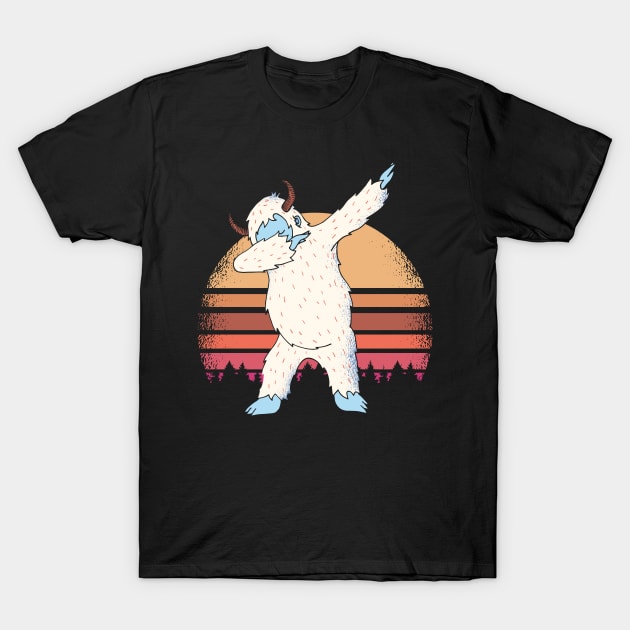 Dabbing Yeti Sunset Funny T-shirt T-Shirt by madeinchorley